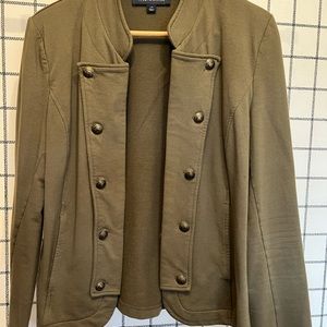 Tommy Hilfiger open front knit jacket, sz large. Military detail.